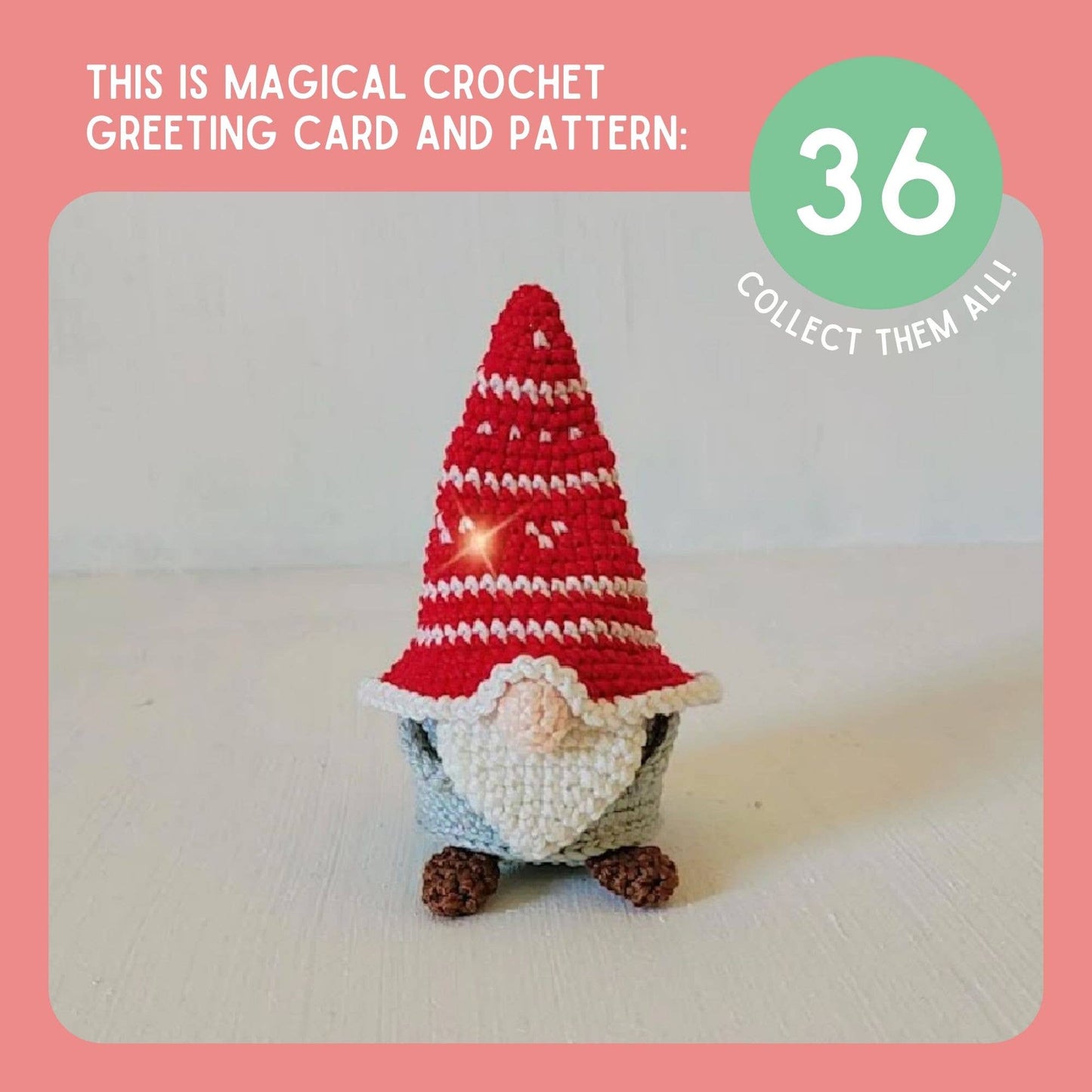 Christmas Card & Gnome Crochet Pattern