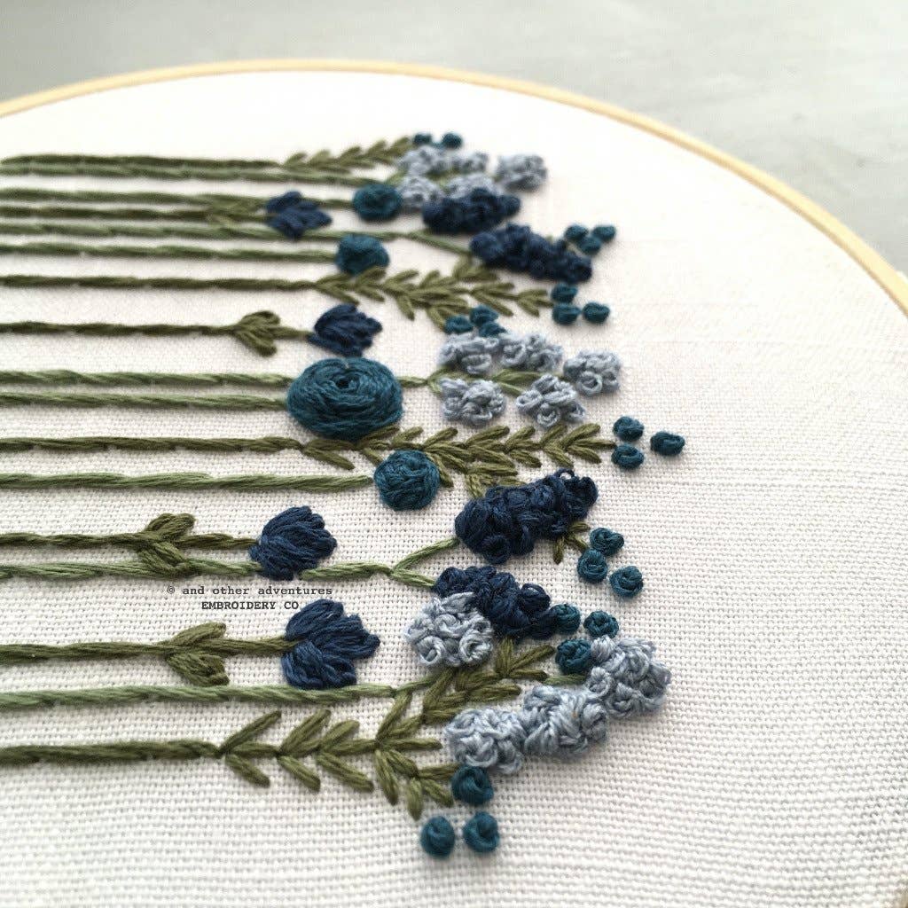 Beginner Embroidery Kit - Midnight Wildflowers