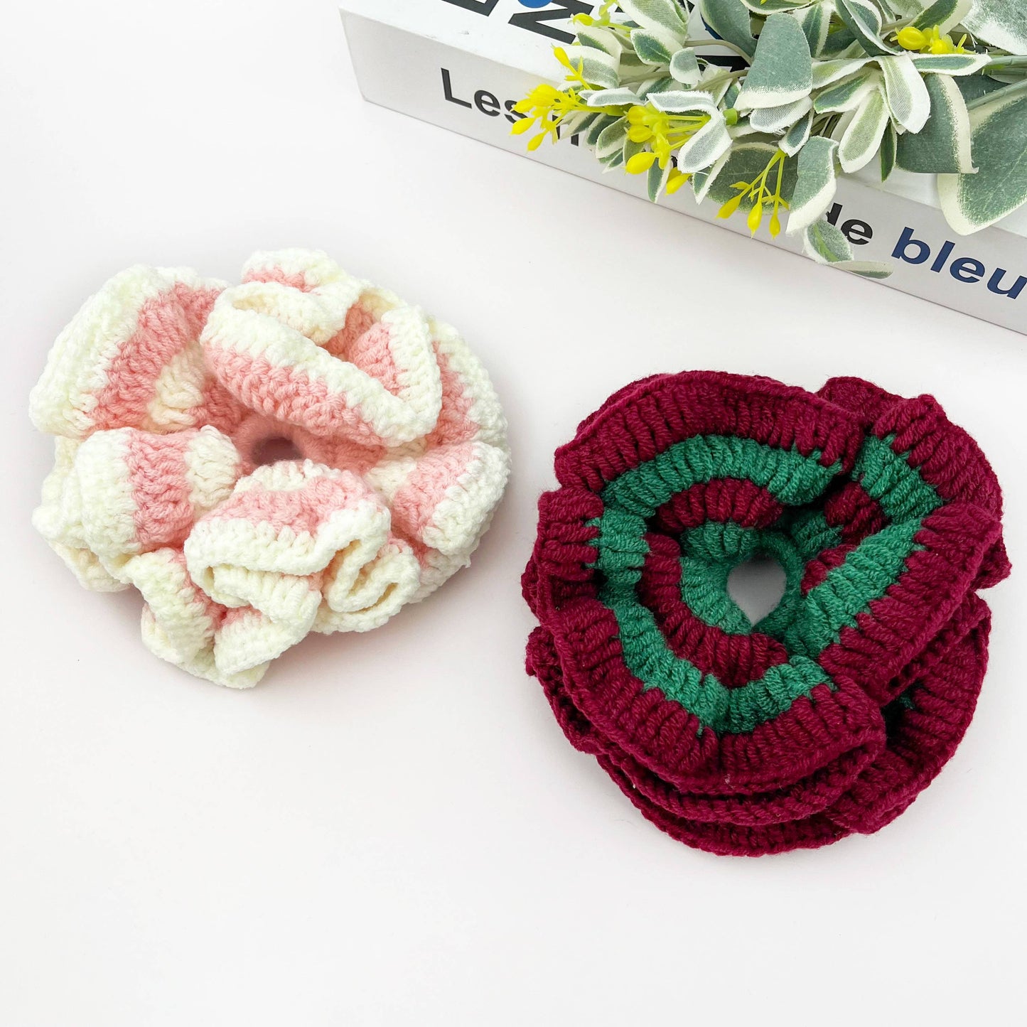 Hand Crocheted Double Layer Yarn Hair Scrunchie