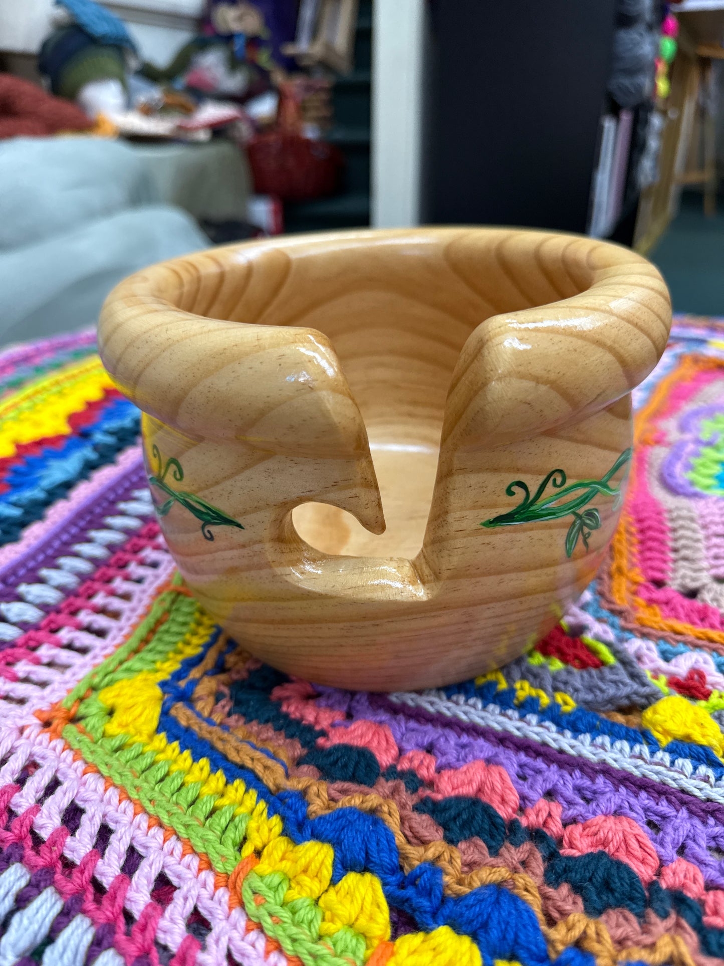 Painted Pine Yarn Bowl