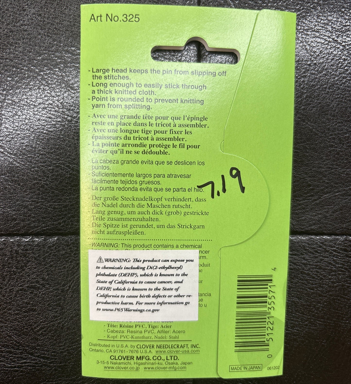 Clover Knitting Marking Pins