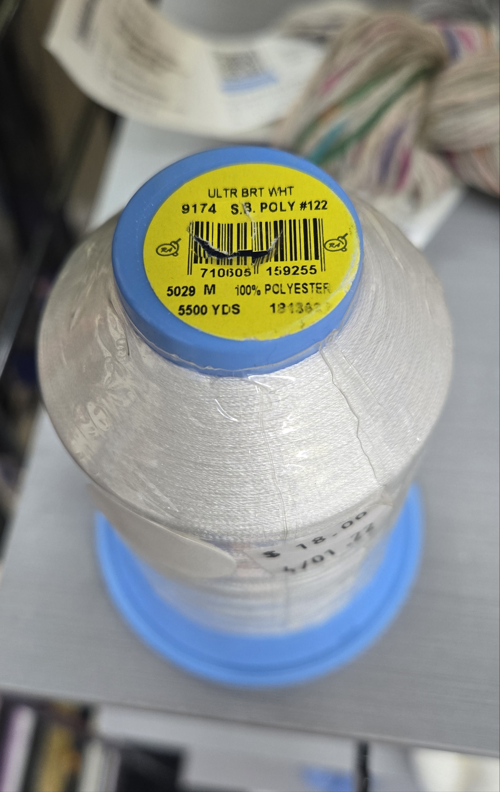 Ultra Bright White 100% Polyester Thread
