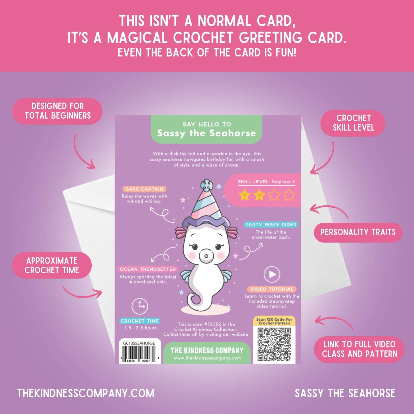 Birthday Card & Seahorse Crochet Pattern