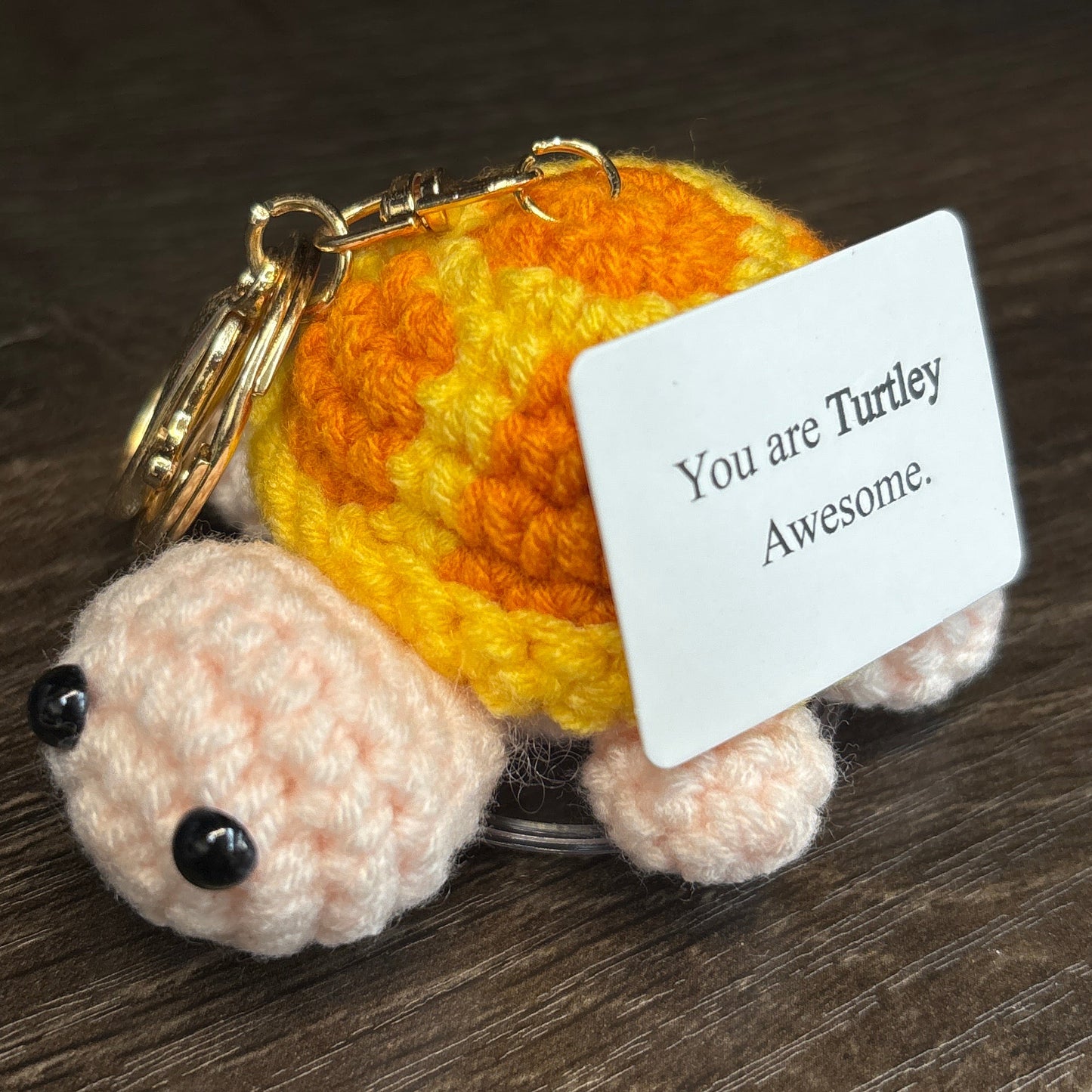 Emotional Support Crochet Keychain with Inspire quotes