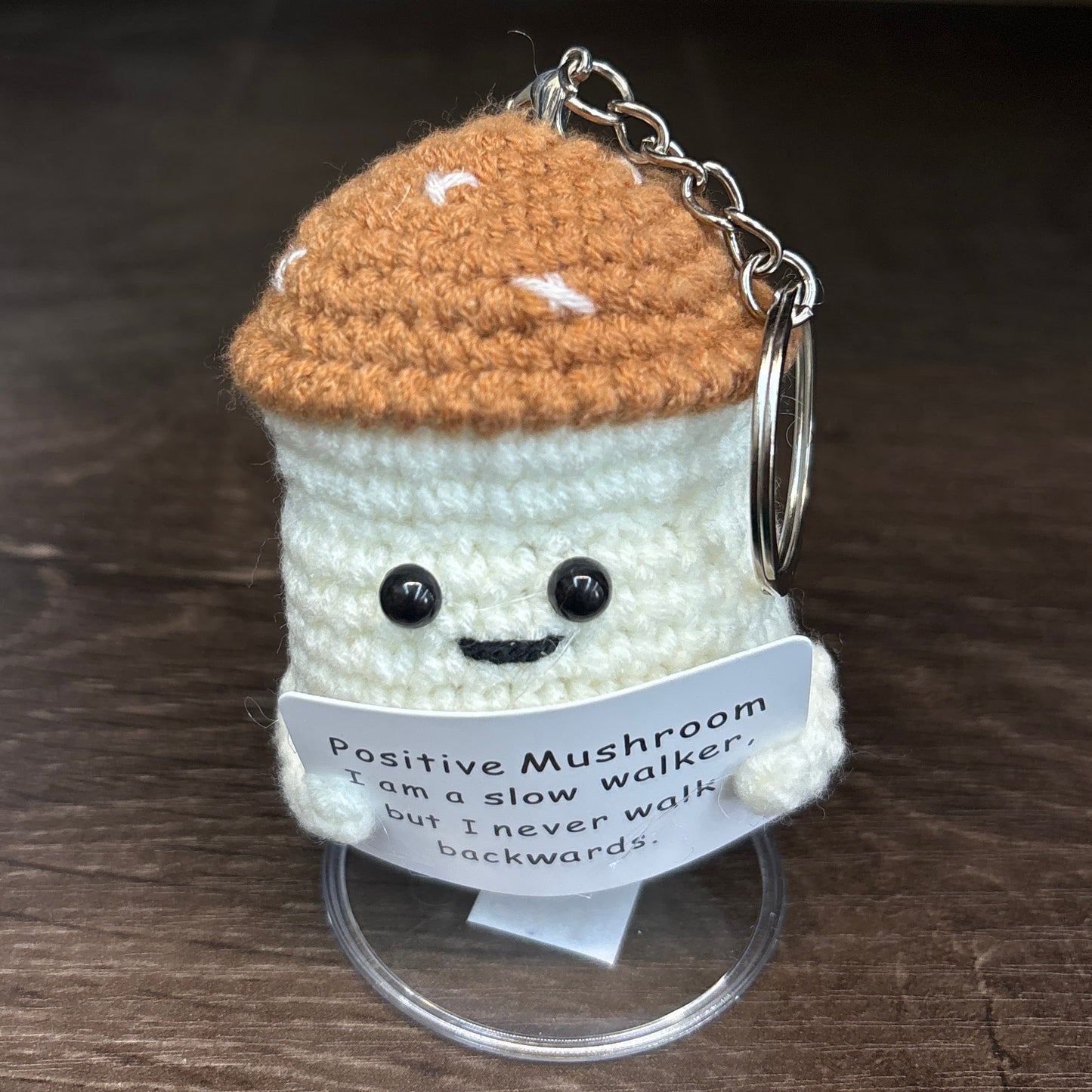 Emotional Support Crochet Keychain with Inspire quotes