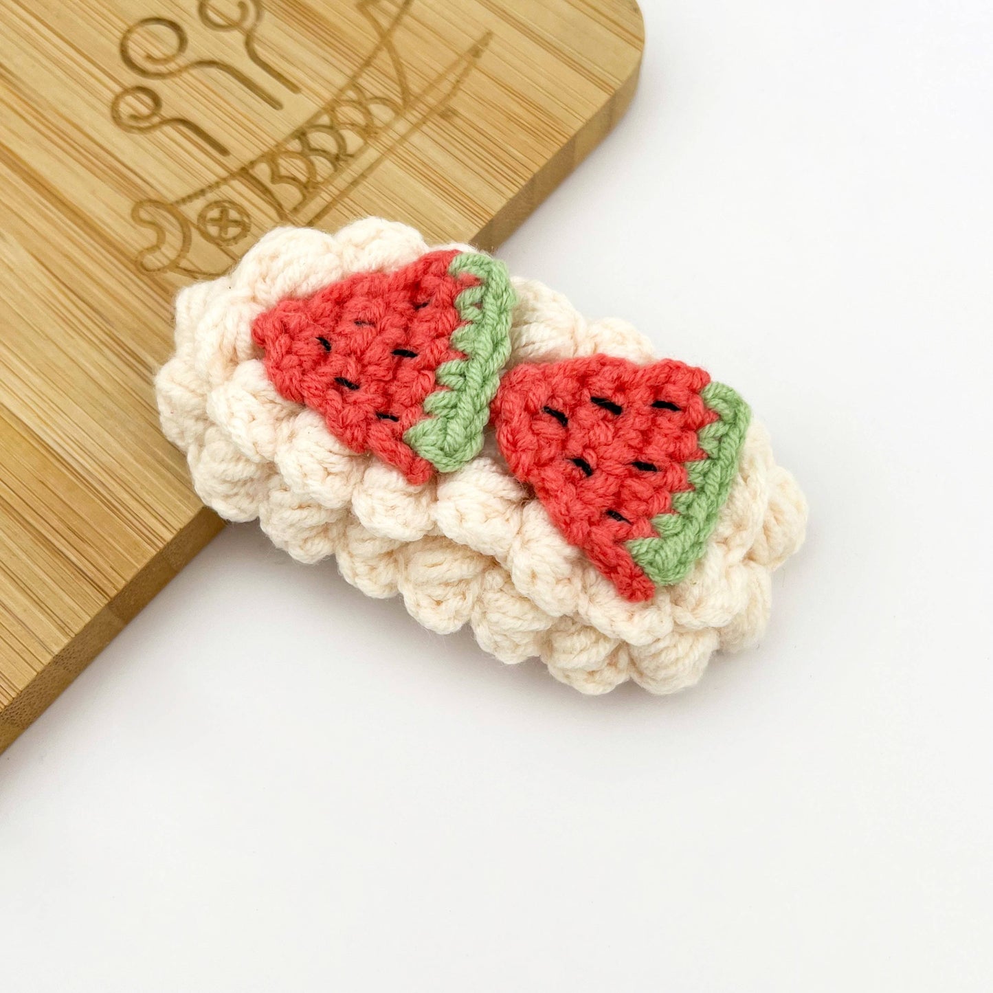 Handmade Crochet Fruit Hair Clips, Yarn Knitted Hair Barrett