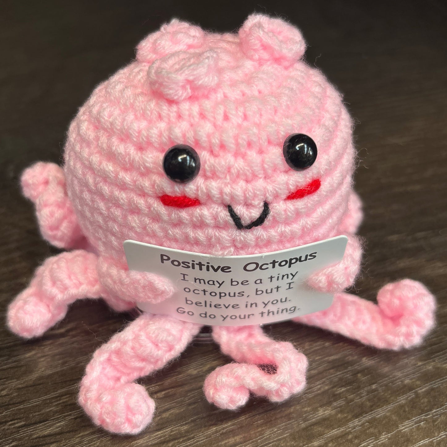 Emotional Support Crochet Keychain with Inspire quotes