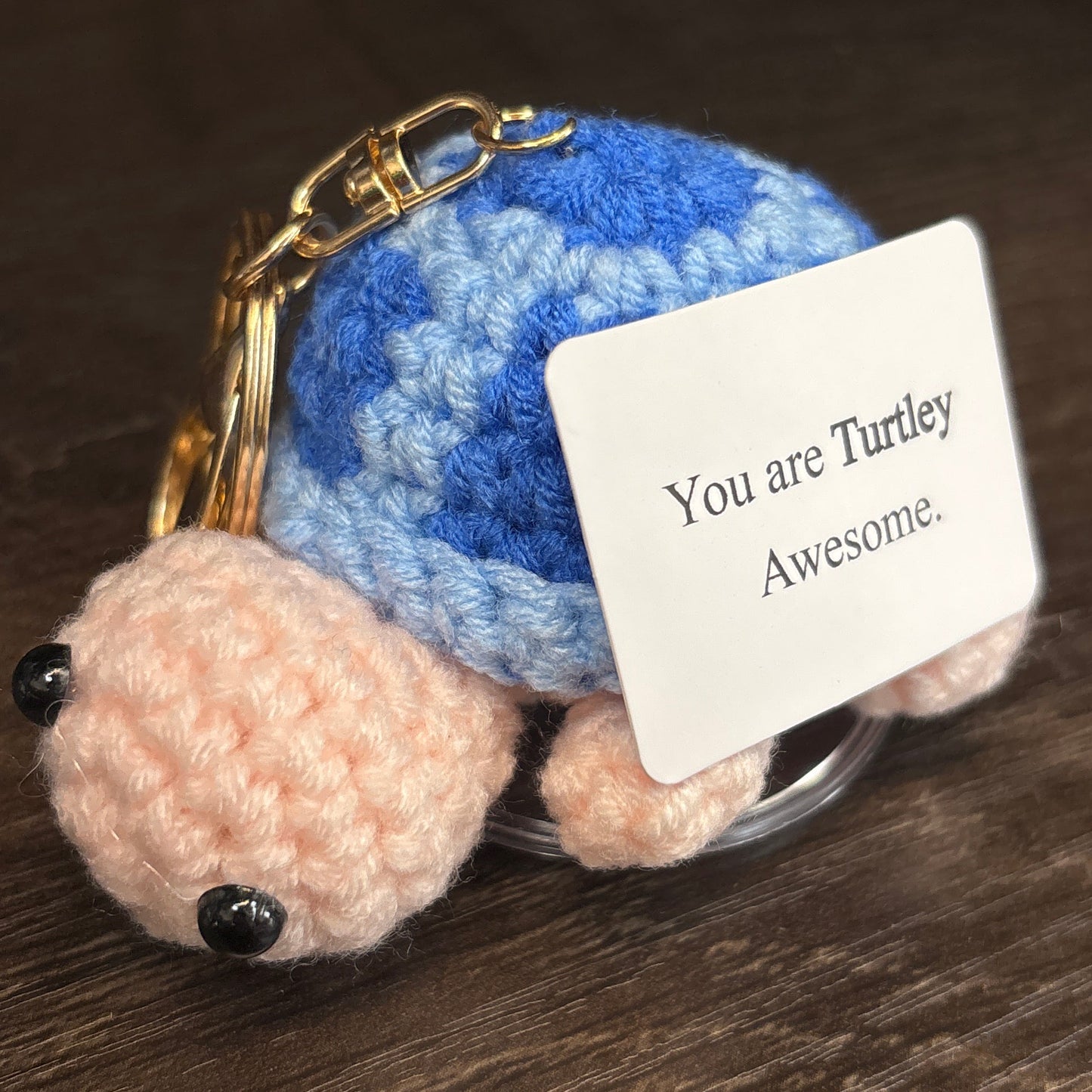 Emotional Support Crochet Keychain with Inspire quotes