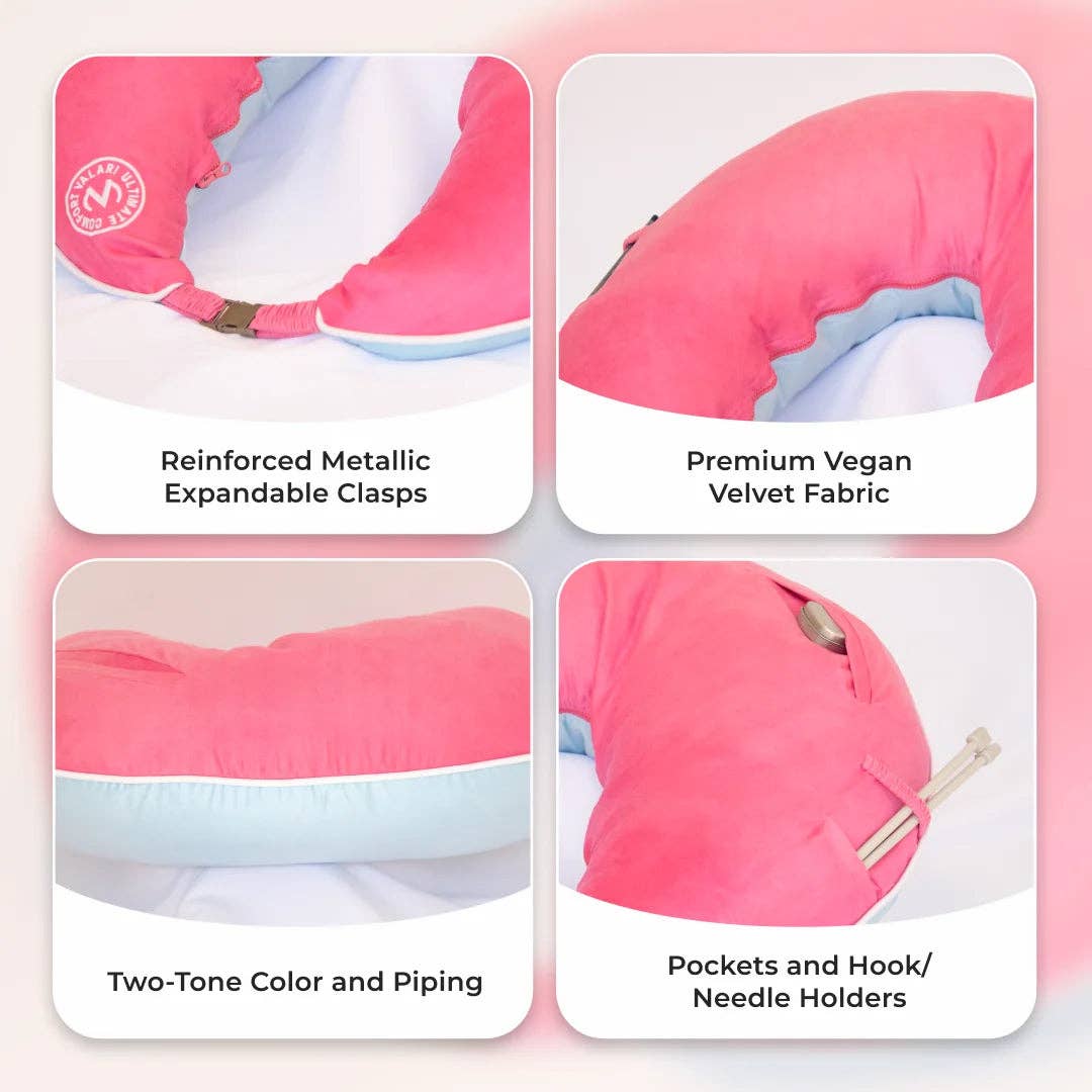 Suede Hot Pink/Blue Maker's Pillow