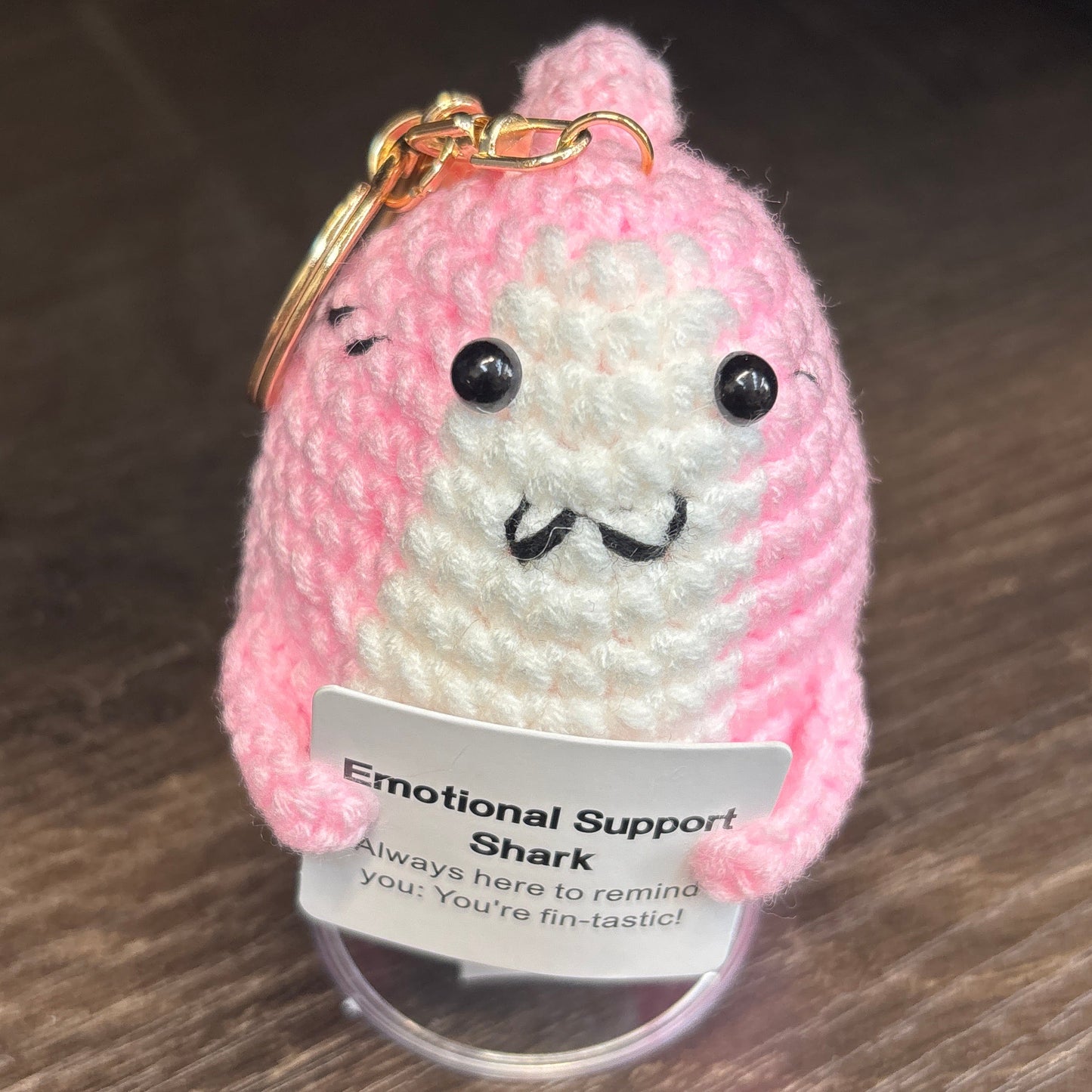 Emotional Support Crochet Keychain with Inspire quotes