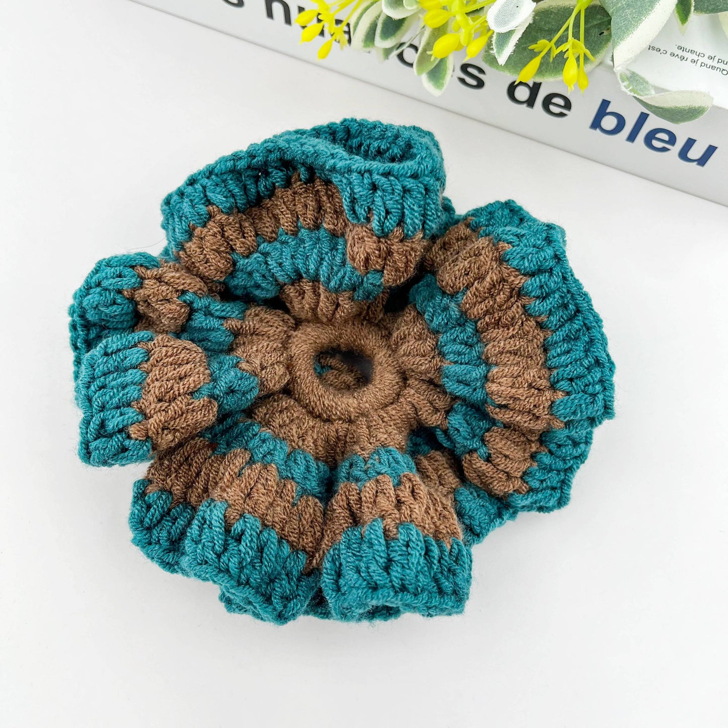 Hand Crocheted Double Layer Yarn Hair Scrunchie