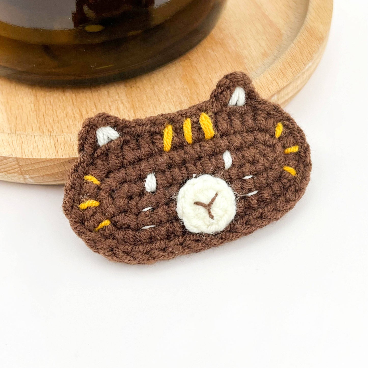 Handmade Crochet Cat Hair Clips, Cute Yarn Kitten Barrettes