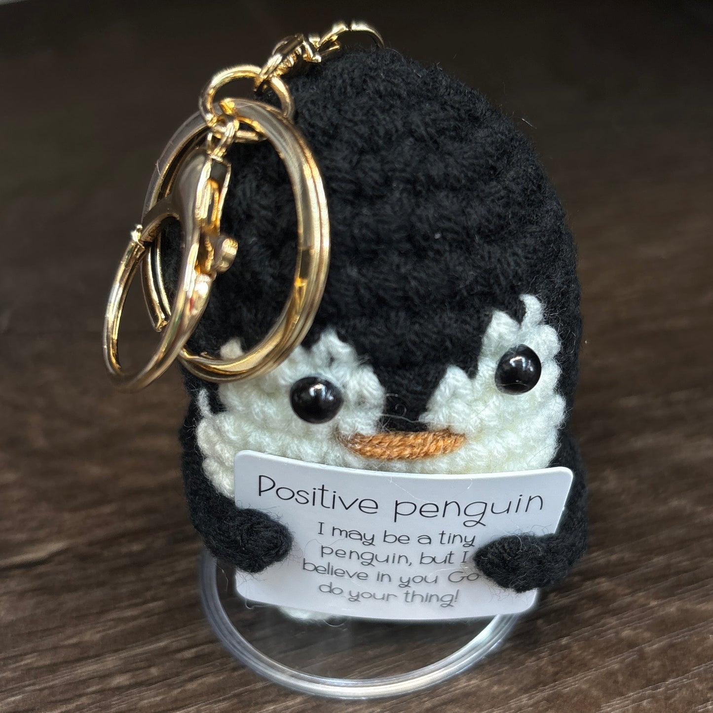 Emotional Support Crochet Keychain with Inspire quotes