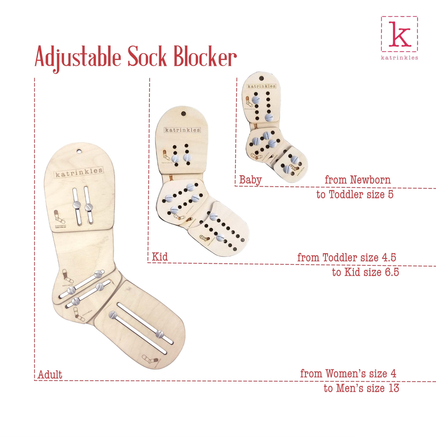 Katrinkles Adjustable Sock Blockers - Pair