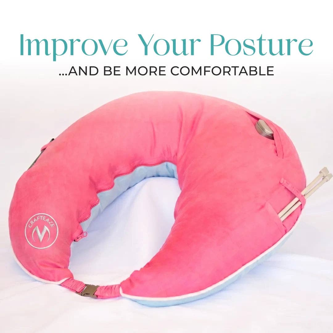 Crafteaze Suede Hot Pink/Blue Maker's Pillow