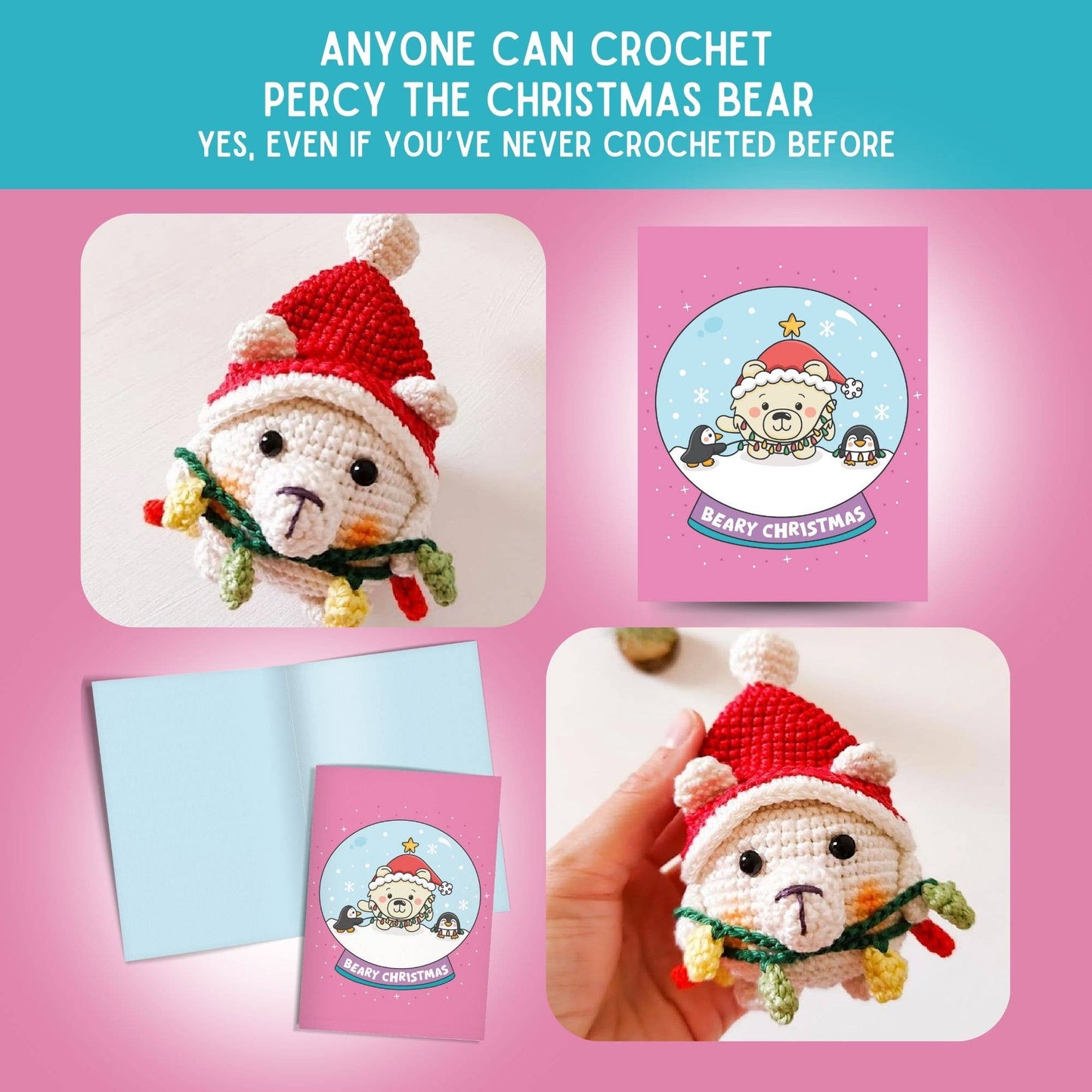 Christmas Card & Polar Bear Crochet Pattern