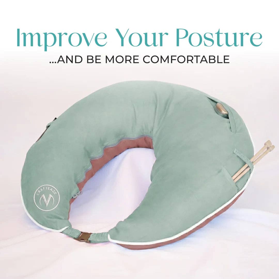 Crafteaze Velvet Green/Peach Maker's Pillow
