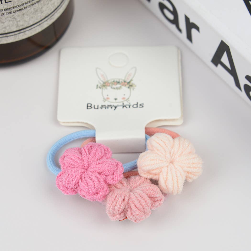 Handmade Crochet Flower Hair Ties-Set of 3