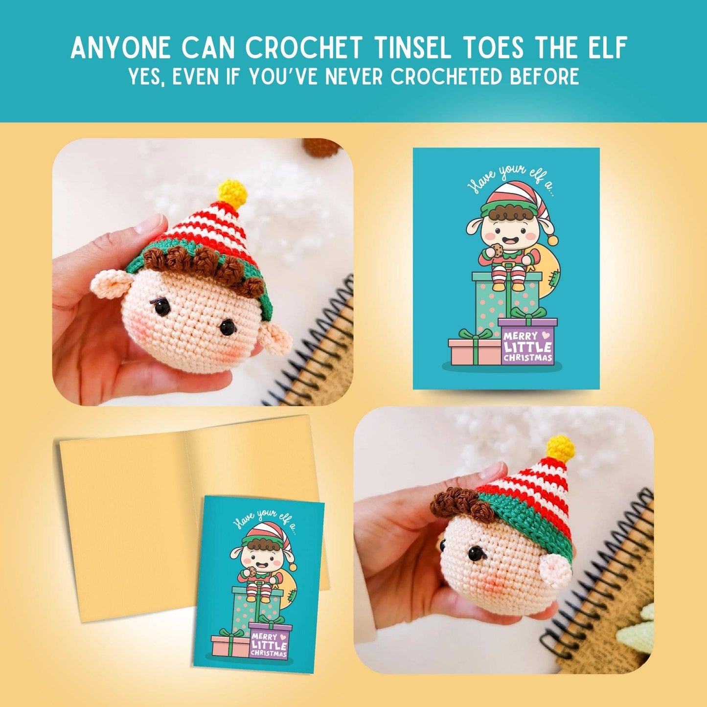 Christmas Card & Elf Crochet Pattern