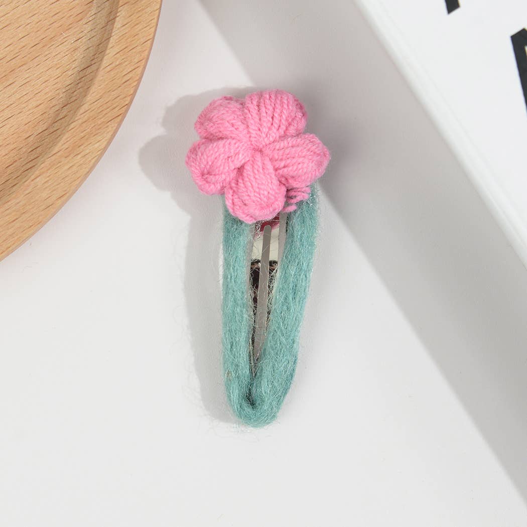 3Pcs Handmade Crochet Flower Hair Clips