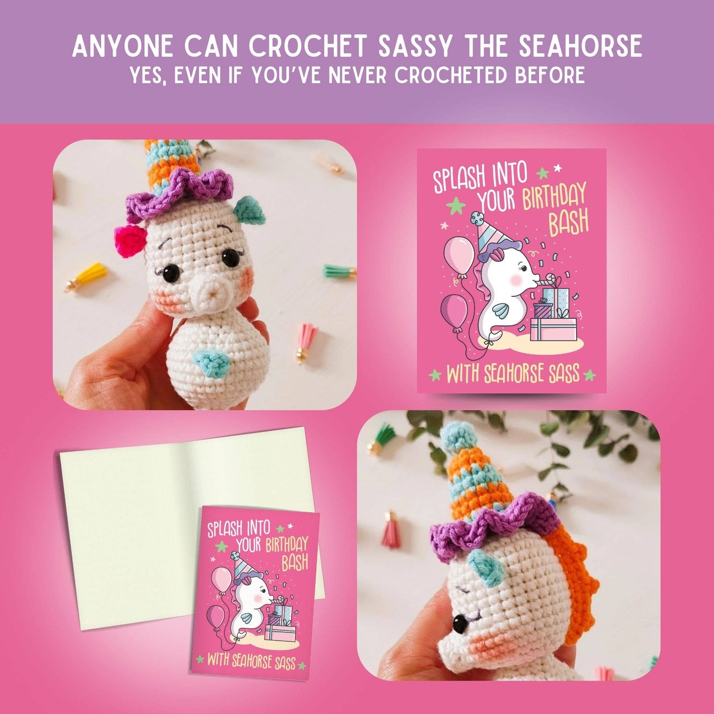 Birthday Card & Seahorse Crochet Pattern
