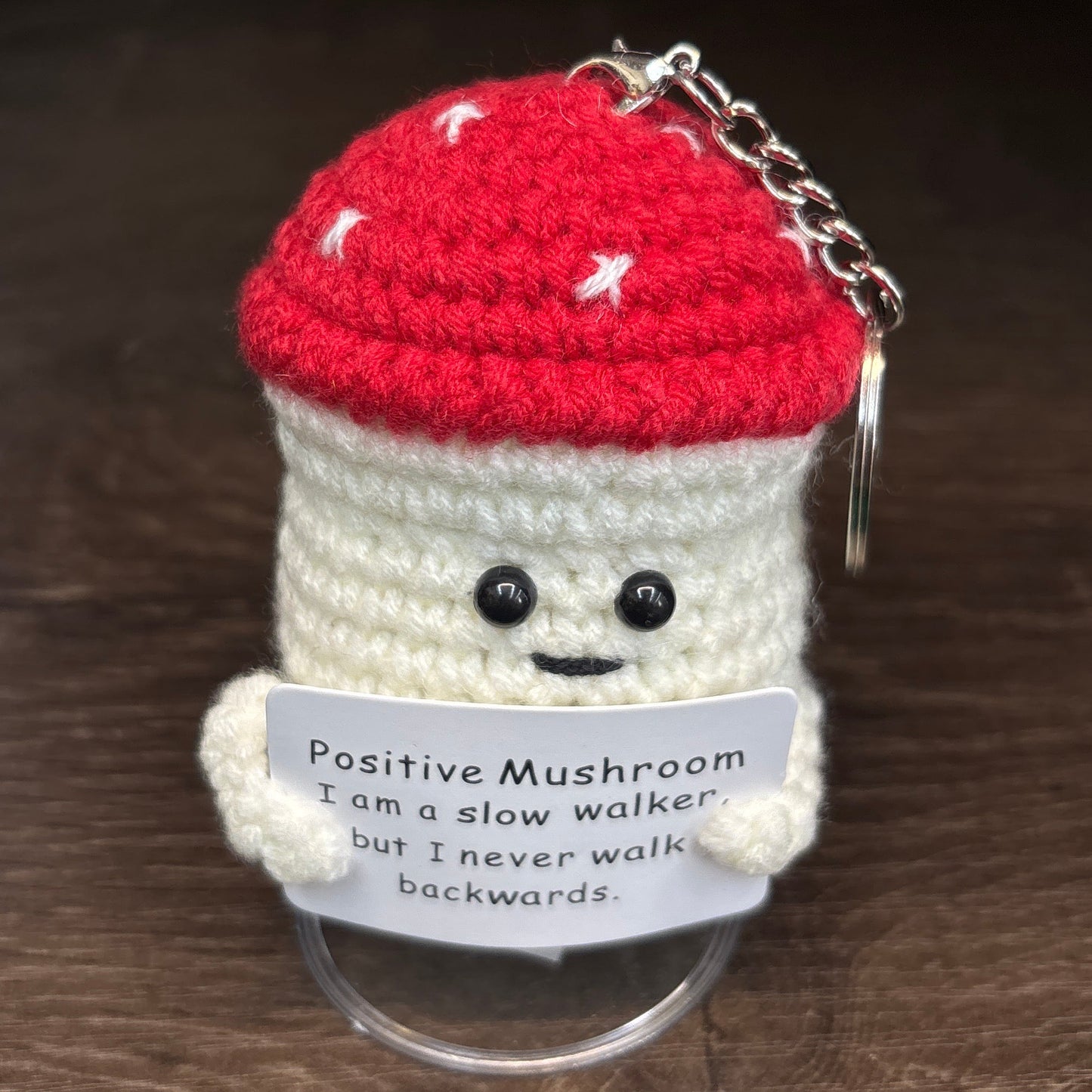 Emotional Support Crochet Keychain with Inspire quotes
