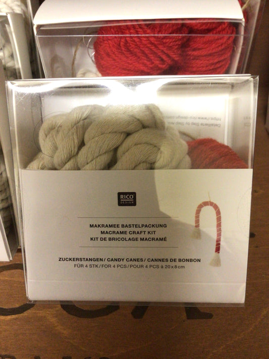 Macrame Christmas Ornament Kits - Candy canes