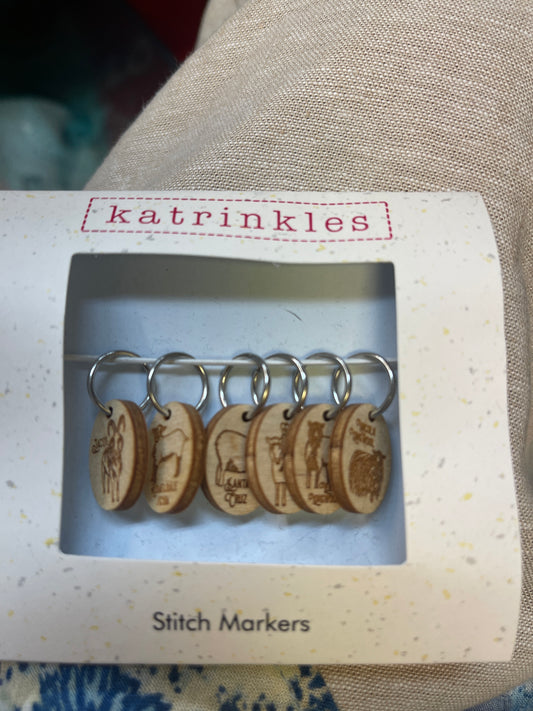 Katrinkles wooden sheep stitch markers