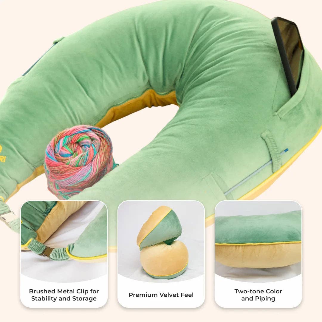 Crafteaze Velvet Sage/Yellow Maker's Pillow