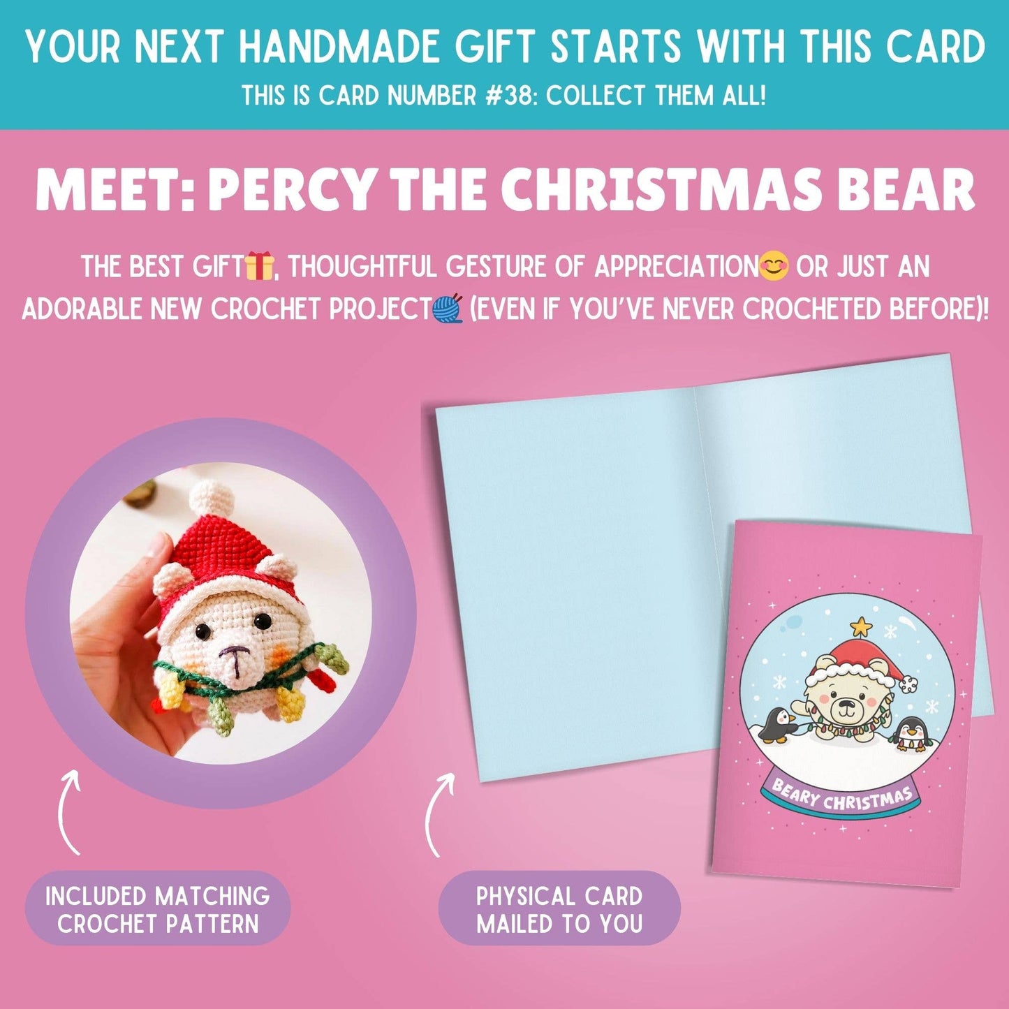 Christmas Card & Polar Bear Crochet Pattern