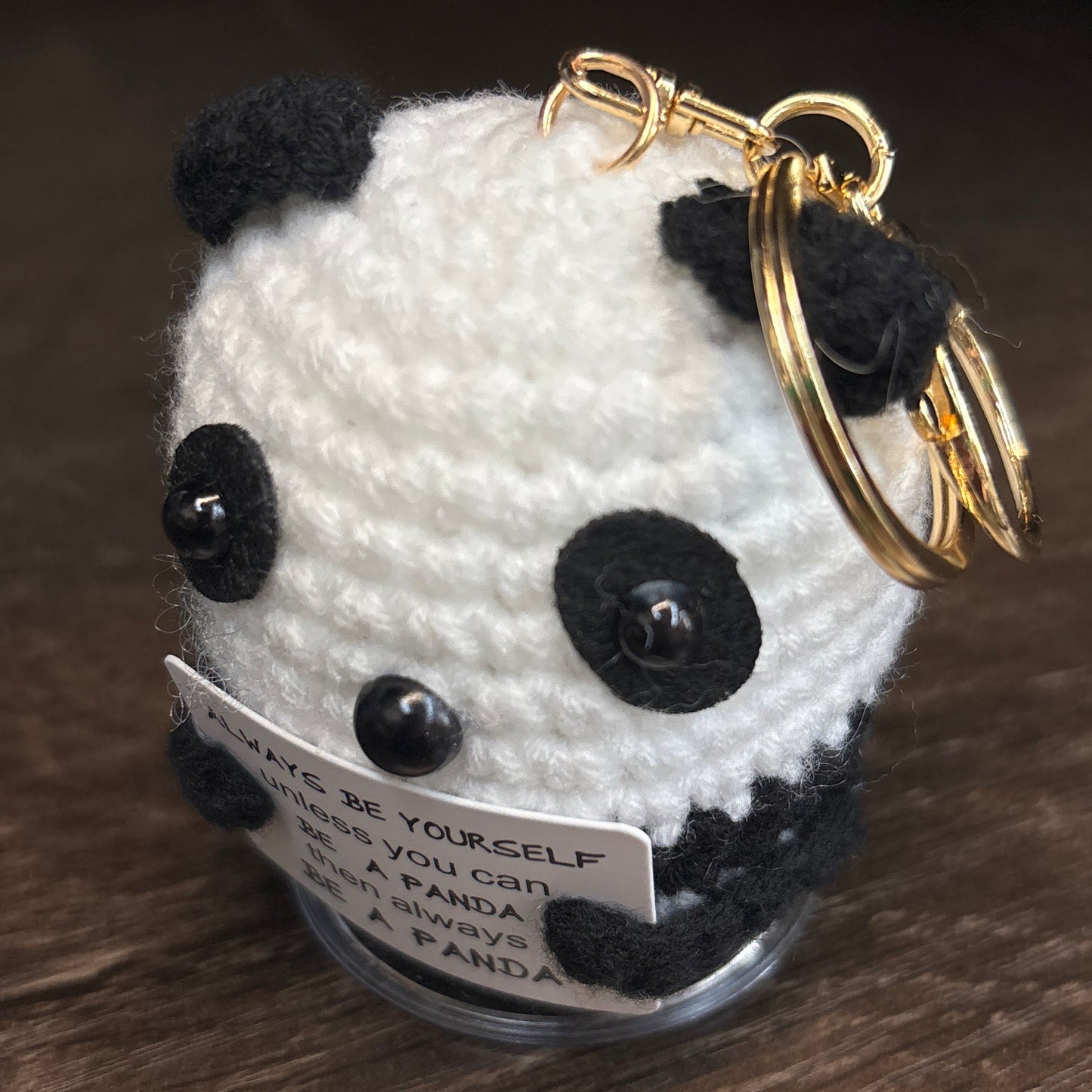 Emotional Support Crochet Keychain with Inspire quotes