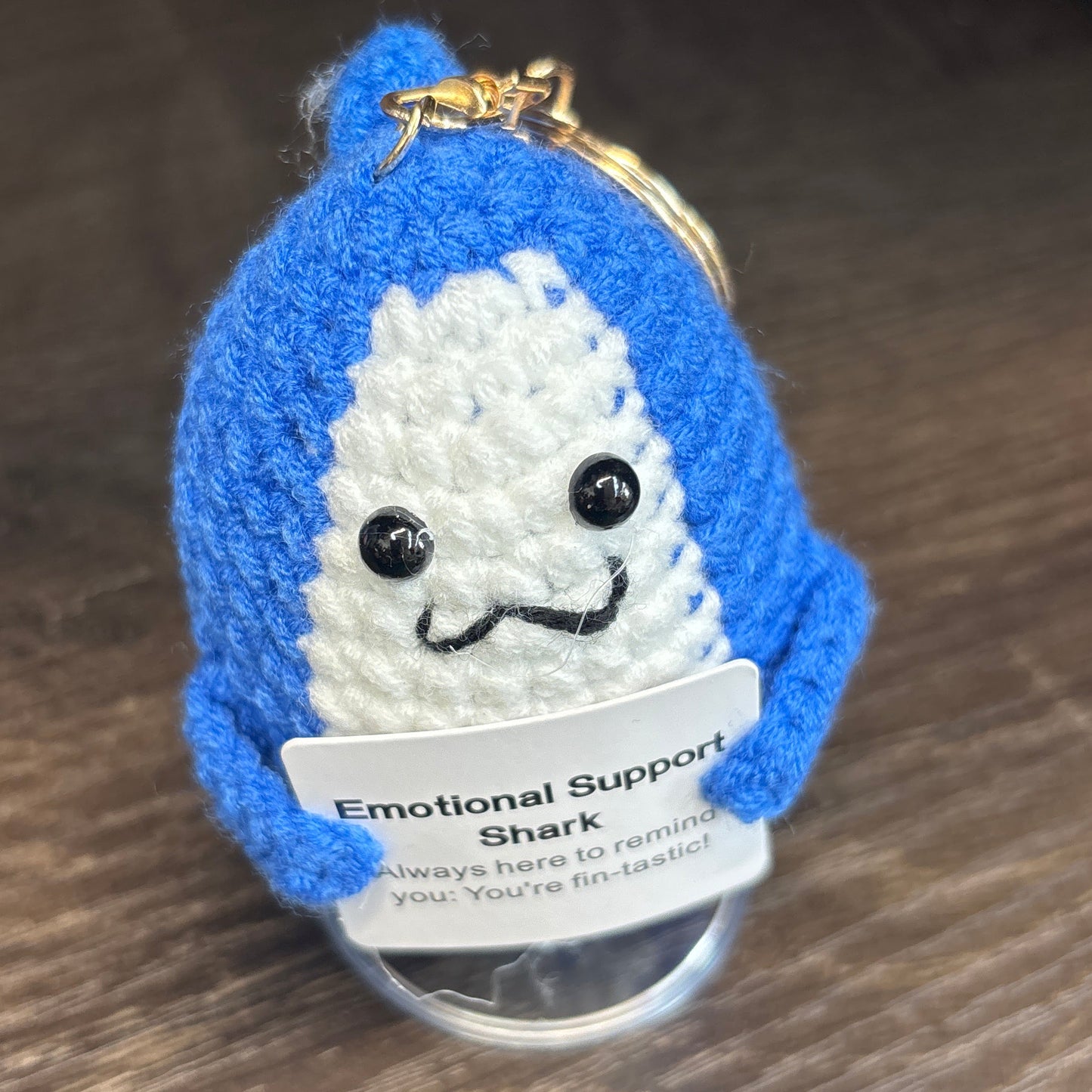 Emotional Support Crochet Keychain with Inspire quotes