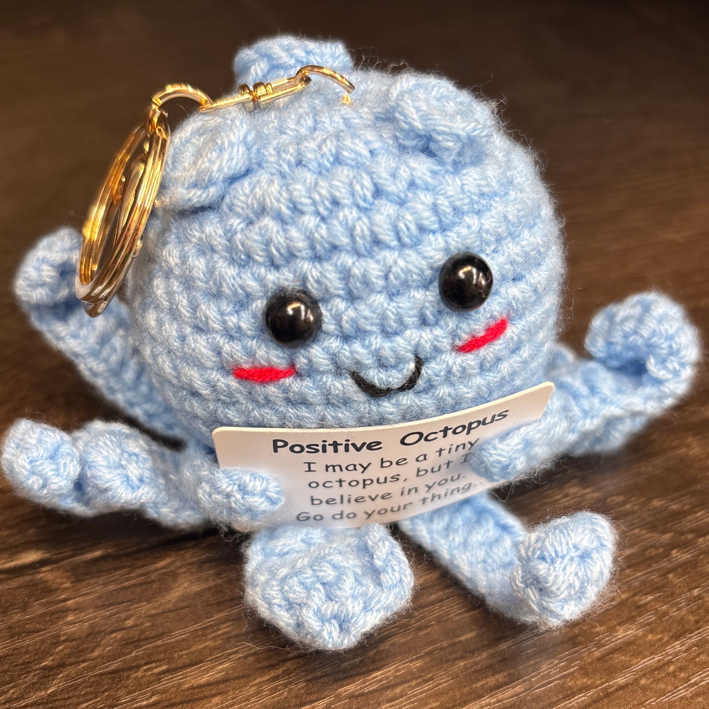 Emotional Support Crochet Keychain with Inspire quotes