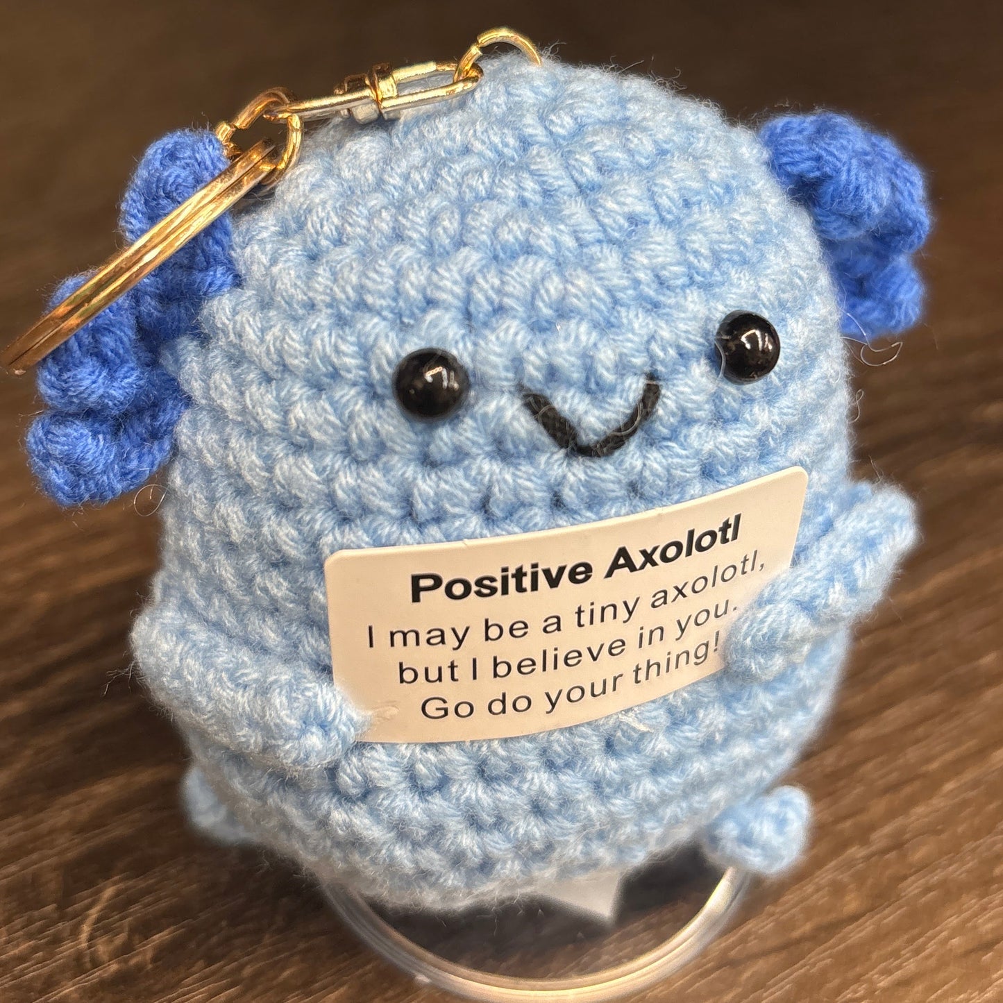 Emotional Support Crochet Keychain with Inspire quotes