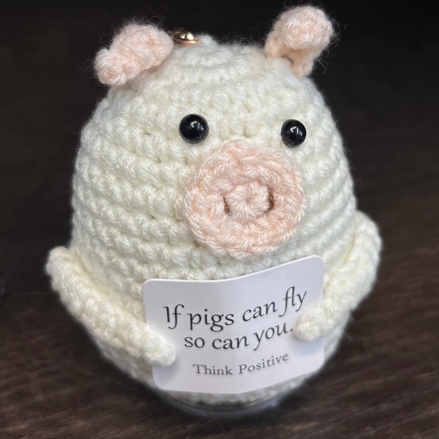 Emotional Support Crochet Keychain with Inspire quotes
