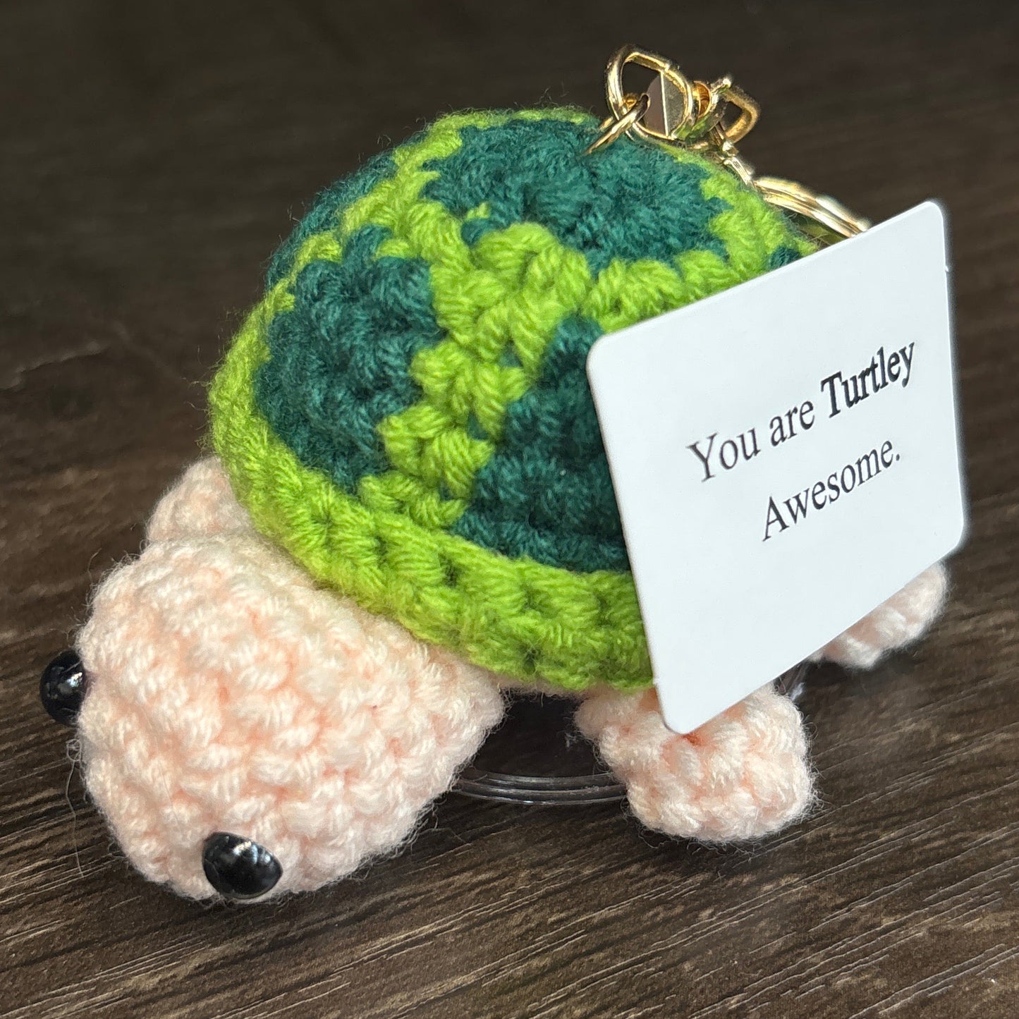 Emotional Support Crochet Keychain with Inspire quotes
