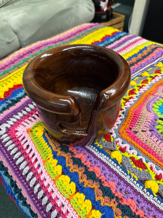 Walnut yarn bowl