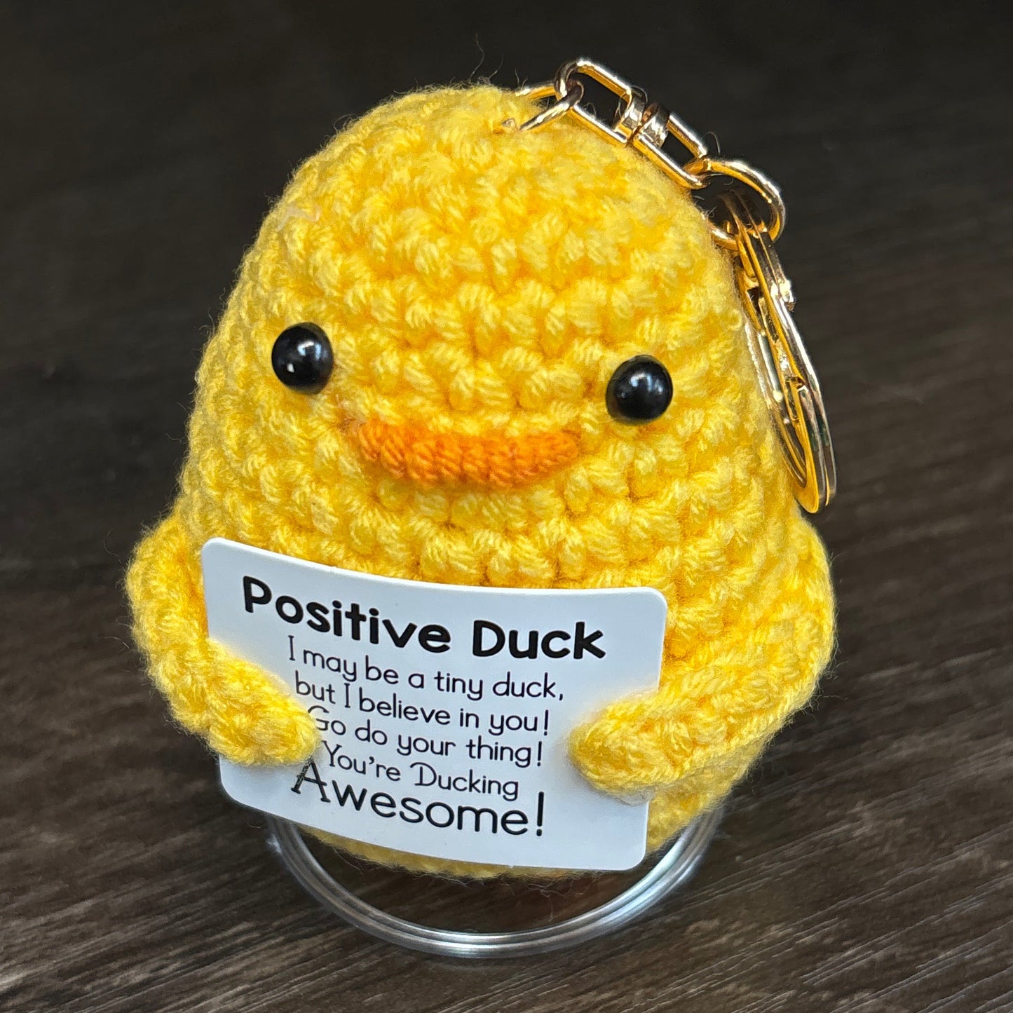Emotional Support Crochet Keychain with Inspire quotes