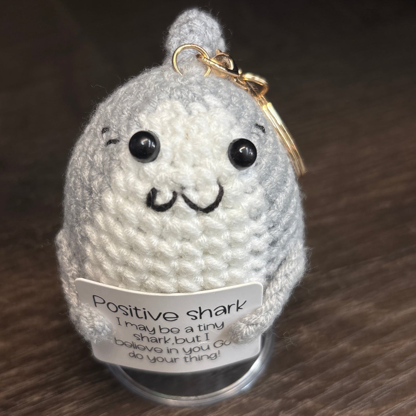 Emotional Support Crochet Keychain with Inspire quotes