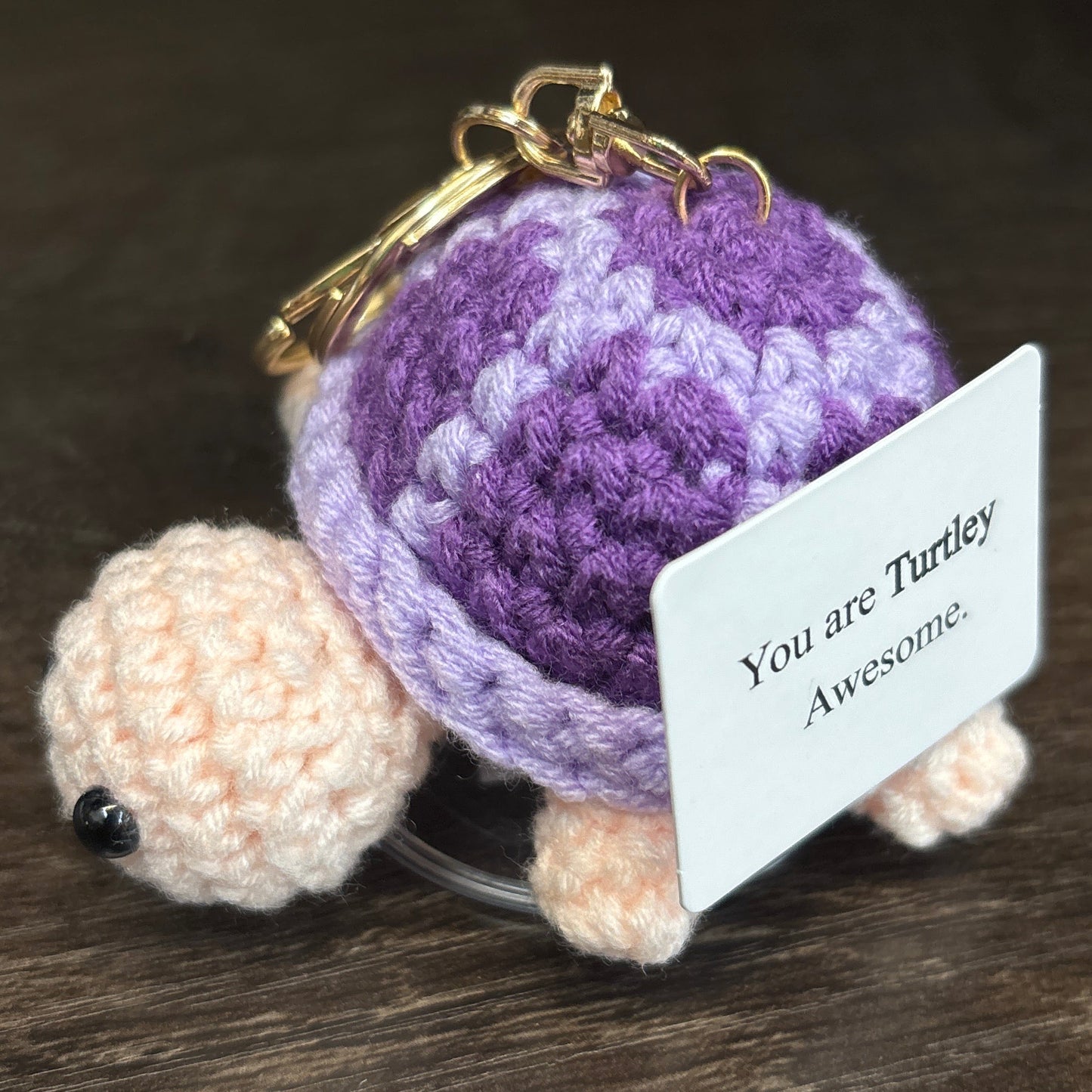 Emotional Support Crochet Keychain with Inspire quotes