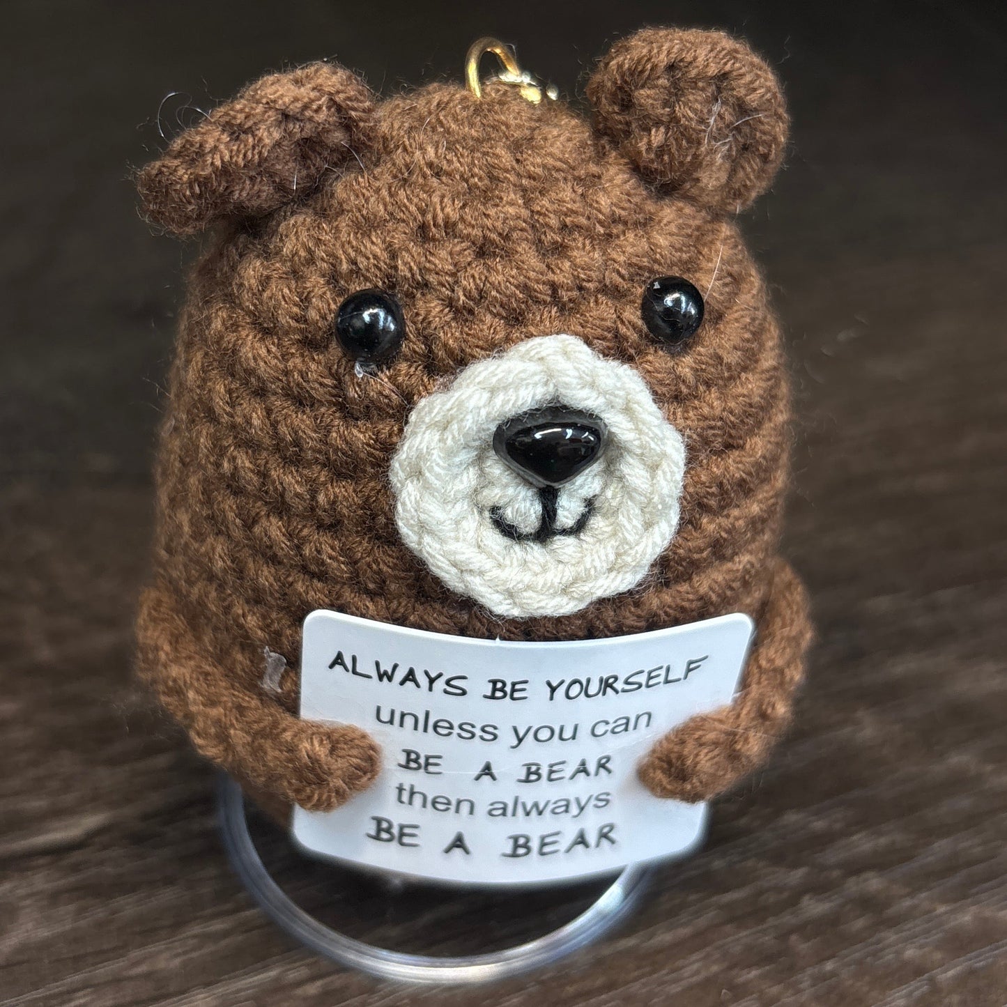 Emotional Support Crochet Keychain with Inspire quotes