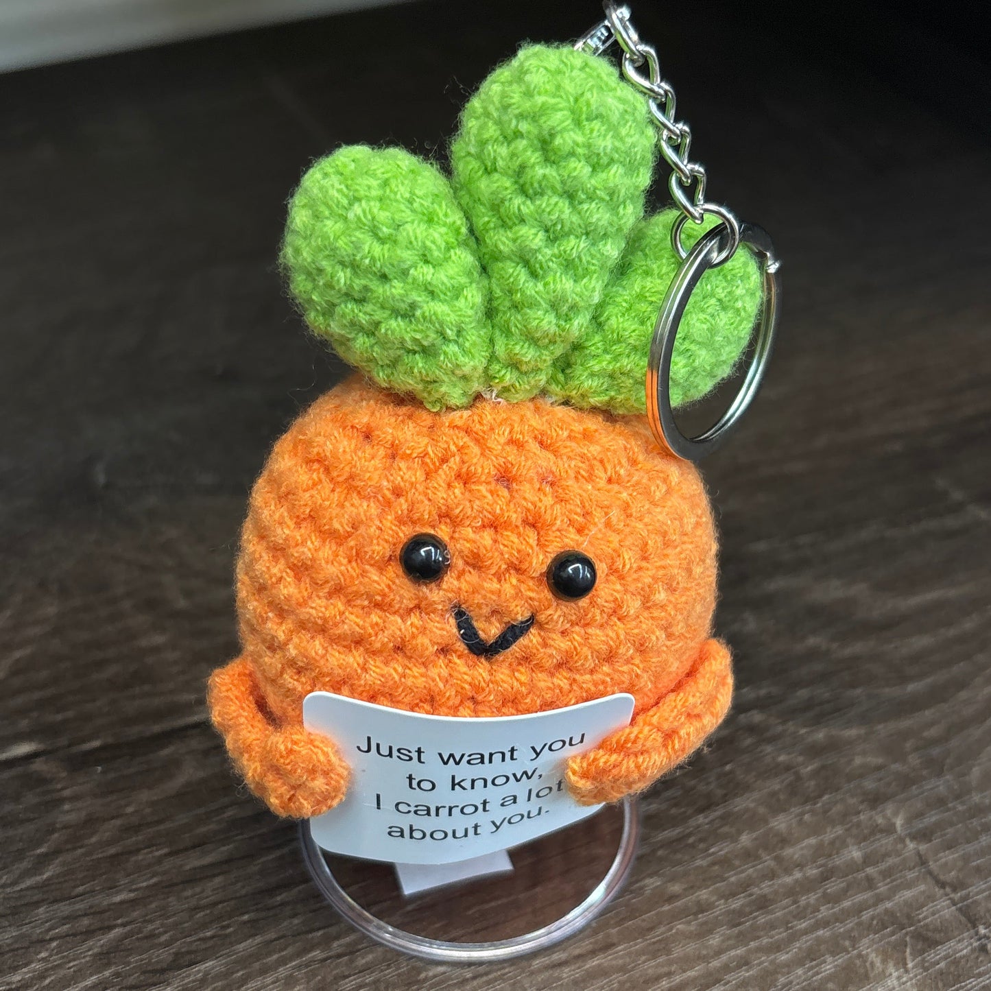 Emotional Support Crochet Keychain with Inspire quotes