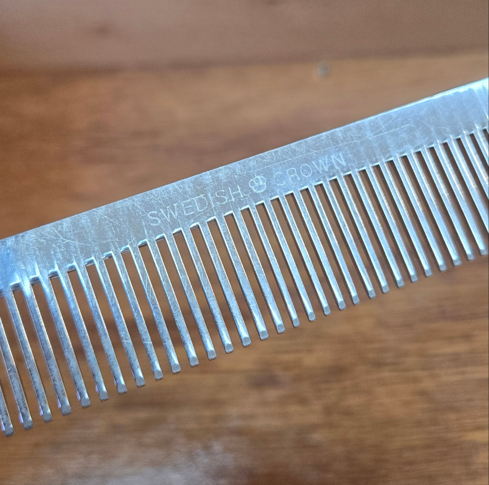 Swedish Crown Aluminum Comb