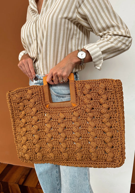 Popcorn crochet bag workshop