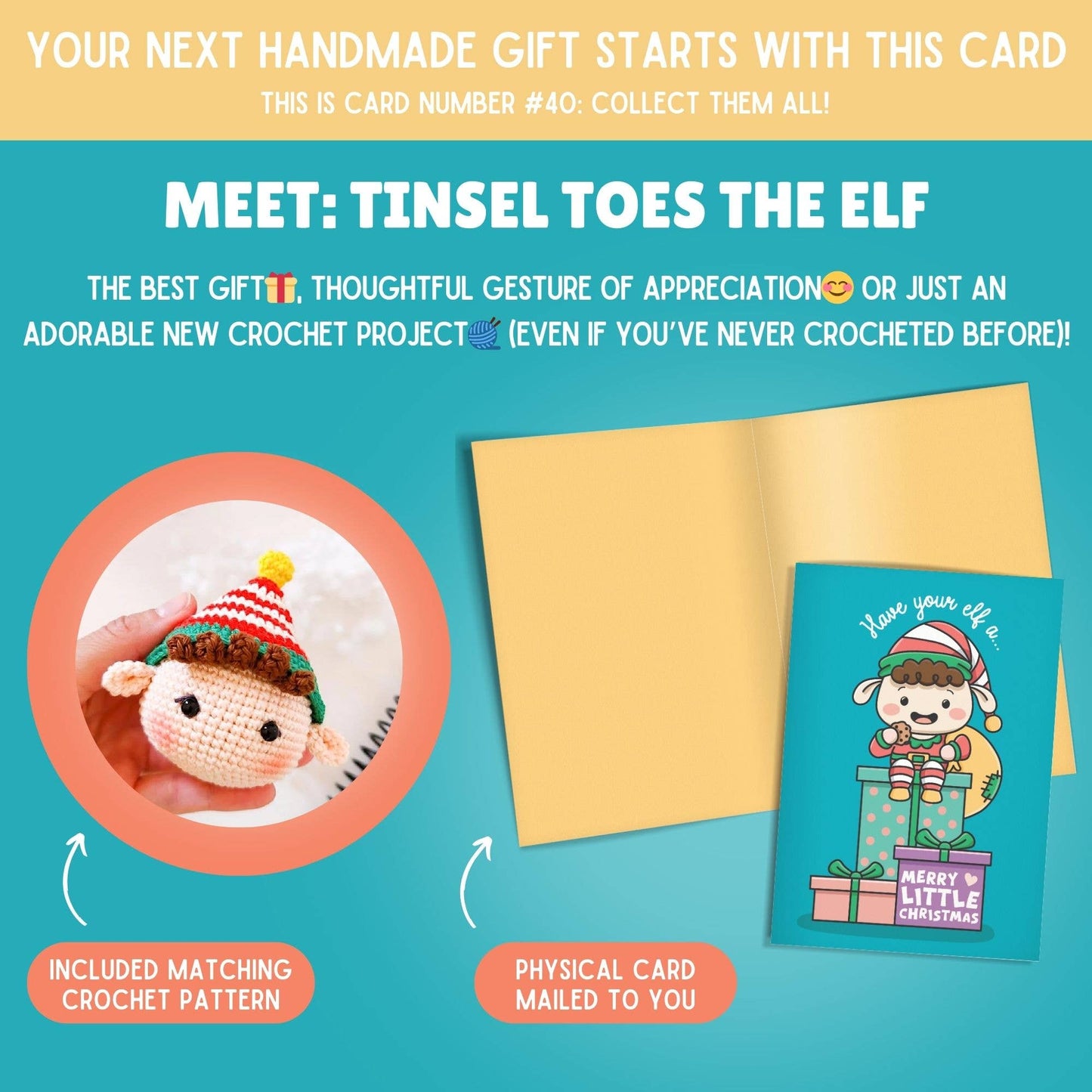 Christmas Card & Elf Crochet Pattern