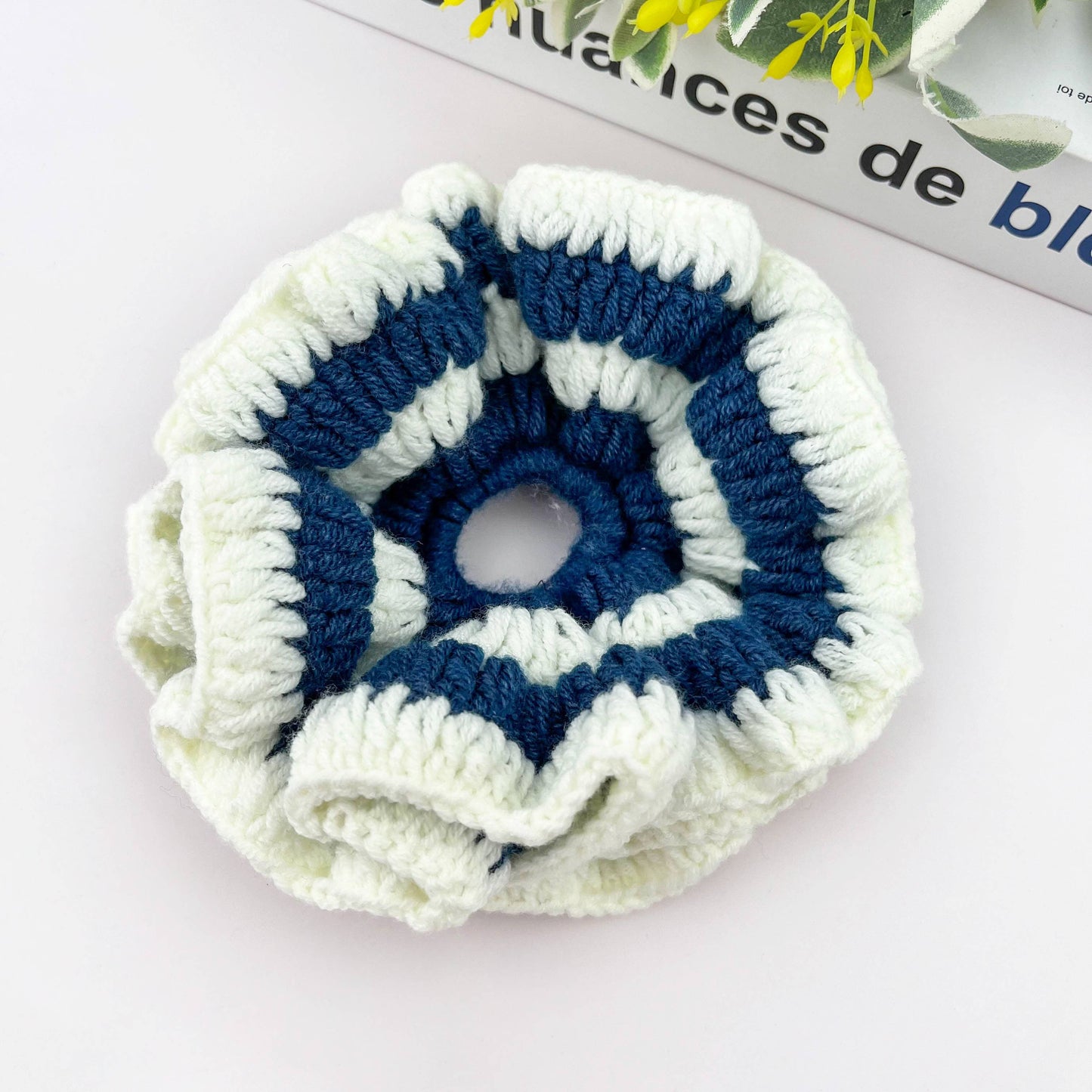 Hand Crocheted Double Layer Yarn Hair Scrunchie