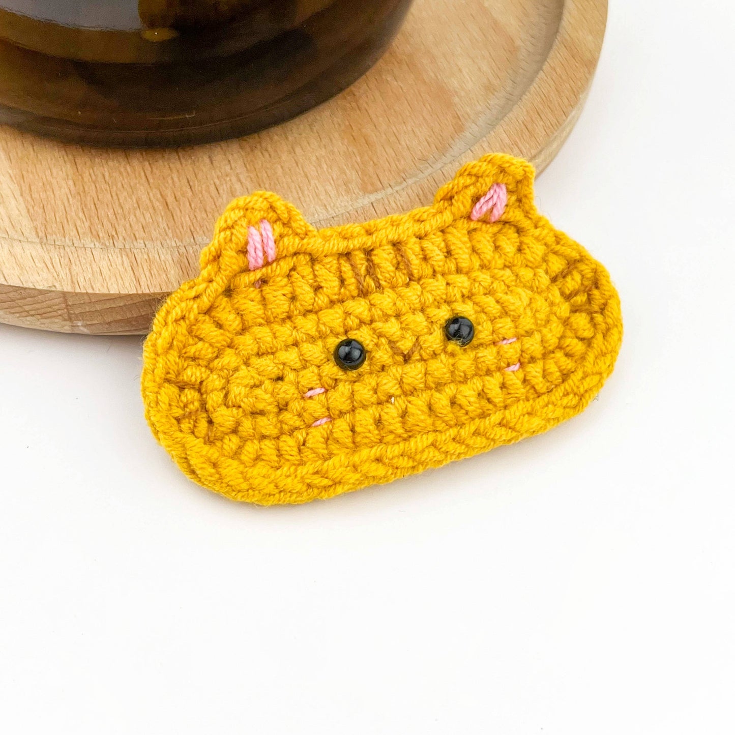 Handmade Crochet Cat Hair Clips, Cute Yarn Kitten Barrettes