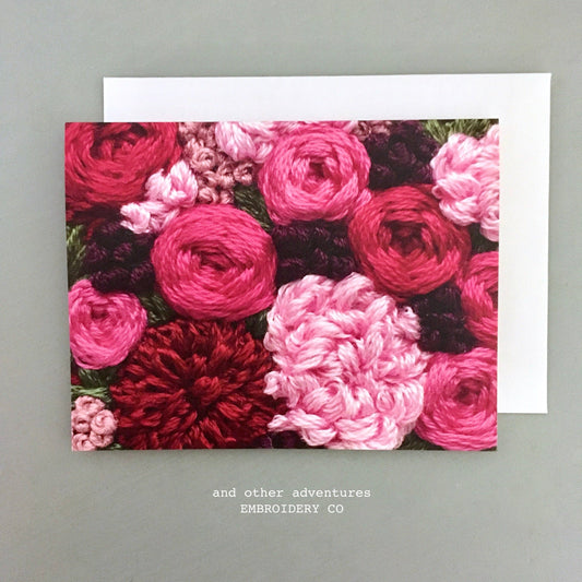 Magenta Pink Florals Greeting Card