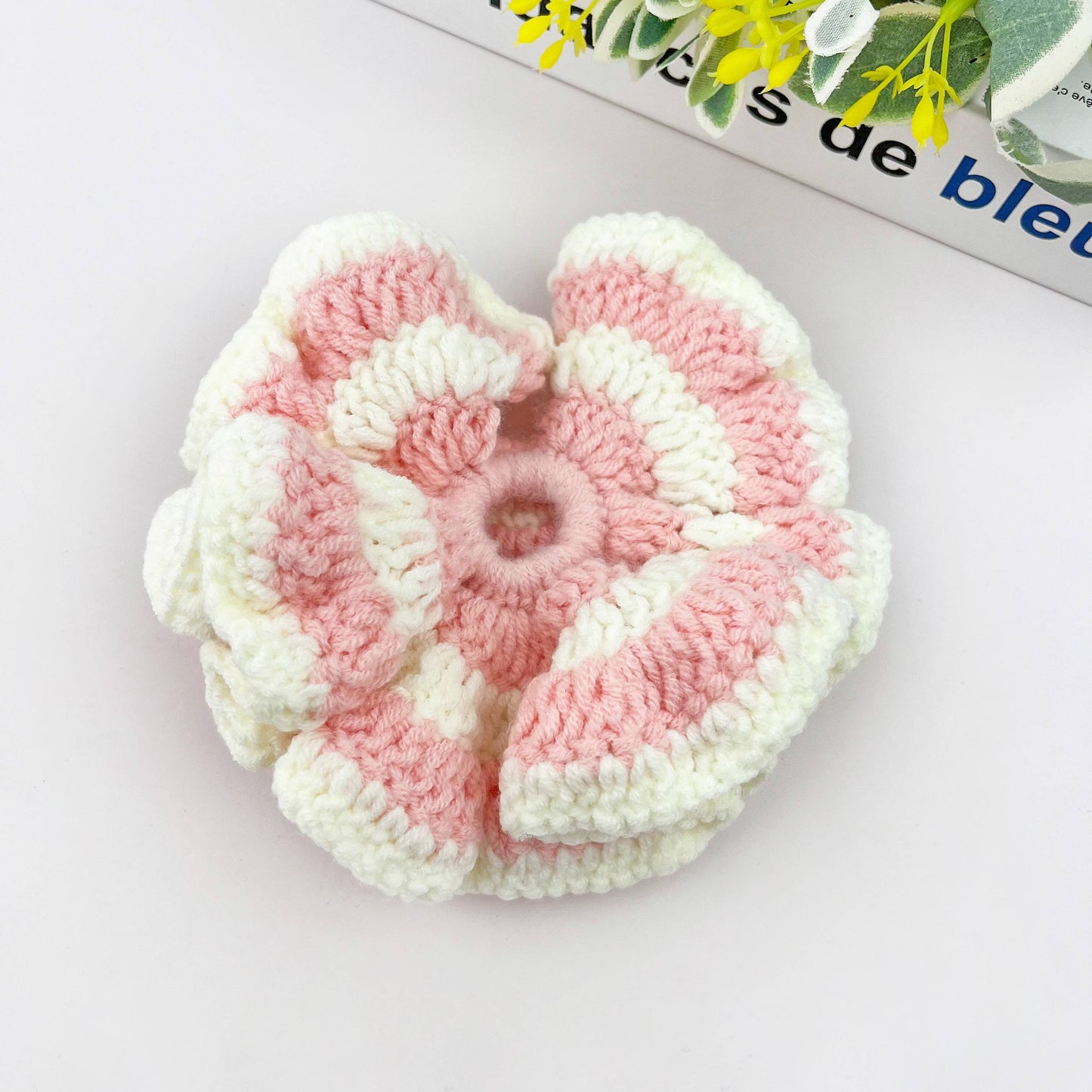 Hand Crocheted Double Layer Yarn Hair Scrunchie