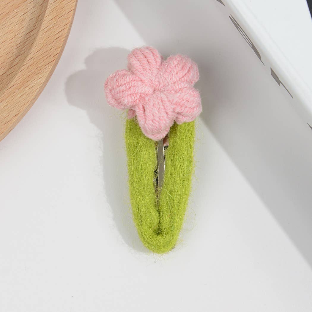 3Pcs Handmade Crochet Flower Hair Clips